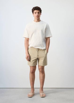 Mango Bermuda cotone lyocell beige - Uomo - 44 - MANGO MAN