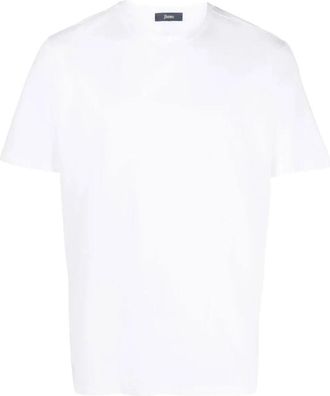Herno Casual Katoenen T-Shirt - Heren - T-shirts - Wit - 2XS - Katoen - Tops