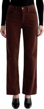 AG - Adriano Goldschmied Brinley Corduroy Mid Rise Straight Jeans In Coffee Bean