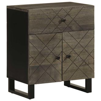 vidaXL Mesita De Noche Madera Maciza De Mango Negra 50x33x60 Cm Vidaxl
