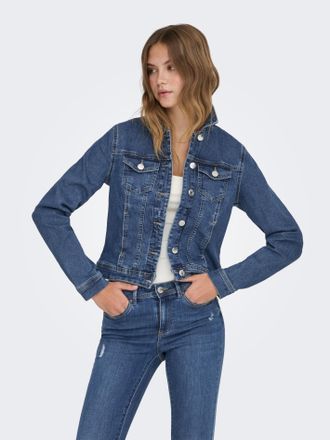 Only ONLWONDER - Jeansjacke mit Teilungsn&auml;hten und Stretch sehr figurbetont, casual, Denim, Baumwollmischung, Brusttaschen