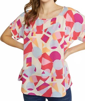 Entro Abstract Printed Blouse In Coral