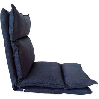 Mobili Rebecca Rebecca Mobili Futon Sillón Yoga Azul Jeans Metal Poliéster Reclinable 70x56x70