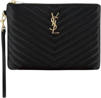 Saint Laurent Tassen, Dames, Zwart, ONE Size, Leer, Cassandre Matelass&eacute; Pouch
