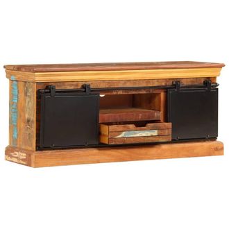 Berkfield Home TV Cabinet 110x30x45 cm Solid Reclaimed Wood in Brown | Size: 110 x 30 x 45 cm