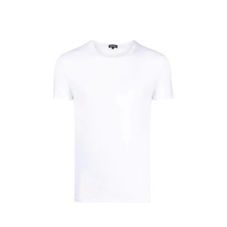 Ermenegildo Zegna Tops, Heren, Wit, S, Katoen, Slim Fit Stretch Katoenen T-Shirt