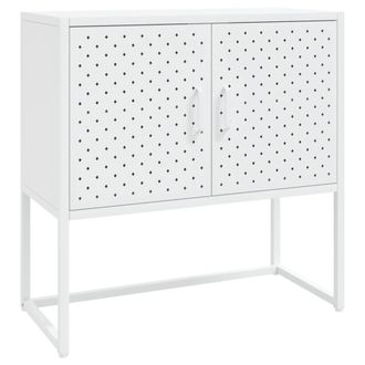 vidaXL Aparador De Acero Blanco 75x35x75 Cm Vidaxl