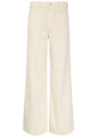 Veronica Beard Kasey Wide-leg Jeans - Ecru - 32 (W32 / UK14-16 / L)