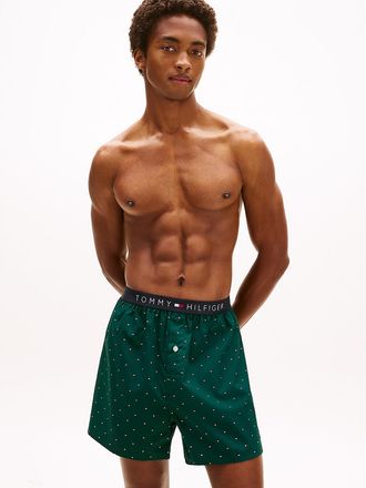 Tommy Hilfiger Mens Printed Woven Boxer - Blue - S