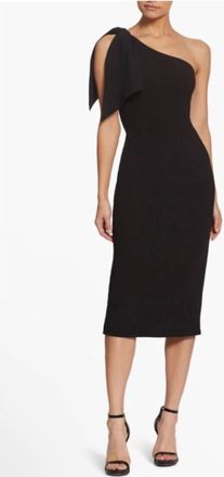 Dress The Population Tiffany One-Shoulder Midi Dress In Black