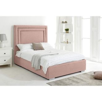 Casa Santiago Pink Arlington Fabric Small Double Bed Frame