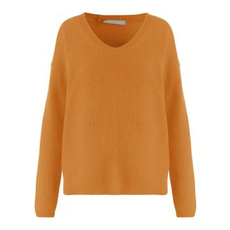 Allude Cashmere Knitwear, female, Orange, S, Cashmere Jumper
