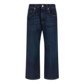 Brunello Cucinelli Cropped Jeans - female - Brunello Cucinelli - Straight Fit Jeans - Blue - L - Jeans