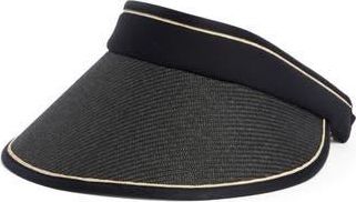 Vince Camuto Roll-Up Straw Visor in Black at Nordstrom Rack