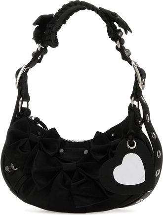 Balenciaga Womens Black Satin Le Cagole Xs Shoulder Bag Borse A Mano