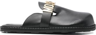 Moschino Slip-On Sandals With Gold-Tone Logo