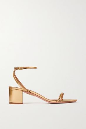 Aquazzura Sandali In Pelle Metallizzata Olie 50 - Oro