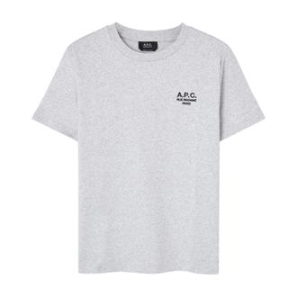 A.P.C. T-Shirts, male, Gray, Size: XL T-shirt with Embroidery