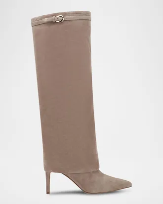Marc Fisher Naples Suede Foldover Knee-High Boots