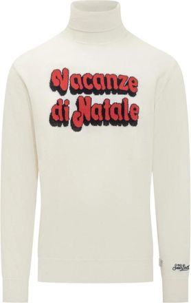 MC2 Saint Barth Vacanze di Natale Turtleneck - Heren - Coltruien - Wit - M - Wol - Truien & Vesten