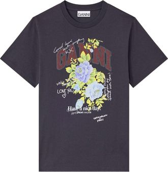Ganni Rose Organic Cotton T Shirt