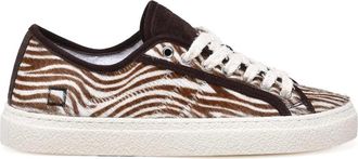 D.A.T.E. Zebra Calfskin Leather Sneakers