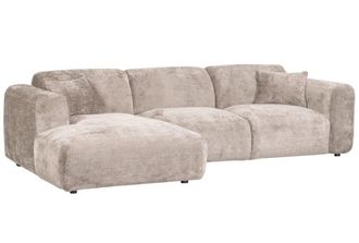 Woood Sof&aacute; esquinero de terciopelo natural L280 cm