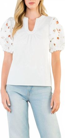 THML Clothing Wonderful Name V Neck Top In White