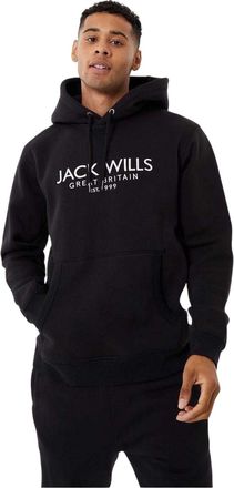 Jack Wills Heren Batsford Logo Hoodie (Zwart)