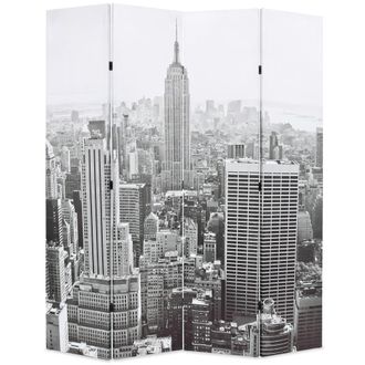 Berkfield Home Folding Room Divider 160x170 cm New York by Day Black & White