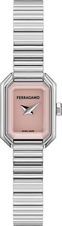 Ferragamo Crystal Petite Bracelet Watch, 15mm x 20mm in Pink at Nordstrom