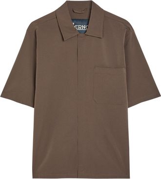 Herno Striped Seersucker Shirt - Dark Brown - 54 (UK44 / Xxl)