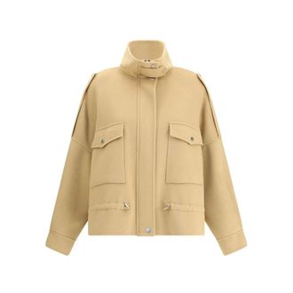 Pinko Pinko, Jassen, Dames, Geel, M, Wol, Crostino Caban