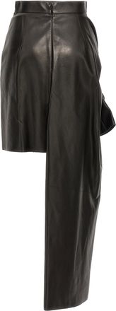 Alexander McQueen Maxi Bow Leather Skirt - Black