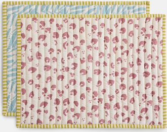 La Redoute Interieurs Set van 2 omkeerbare placemats, katoen voile, LEAN