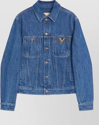 Valentino Garavani denim jacket vlogo signature chest pockets
