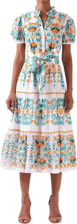 Celina Moon Pippa Midi Dress In Fern Noura