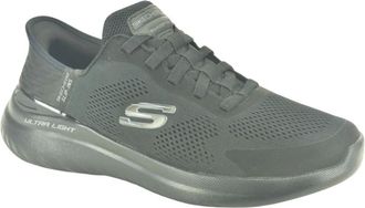 Skechers Fitness, Heren, Zwart, 44 EU, Lycra + Elastic Slip-In
