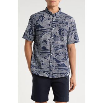 Tori Richard Sea Sketch Button-Down Shirt in Navy at Nordstrom, Size X-Large