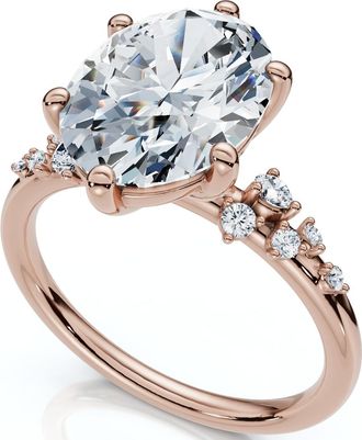 Pompeii3 3 1/10Ct Doris Oval Diamond Engagement Ring 14k Gold Lab Grown