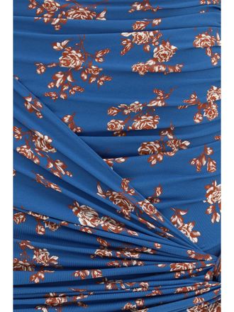 Magda Butrym Draped Floral-Print Swim Skirt - Blue