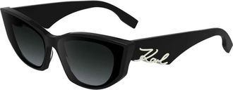 Karl Lagerfeld Acetaat Vierkante Zonnebril met UV-bescherming - Dames - Zonnebrillen - Zwart - 64 MM - Accessoires