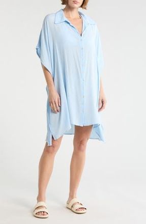 Boho Me Sharkbite Button-Up Coverup in Blue at Nordstrom Rack, Size X-Large
