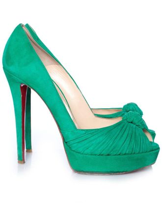 Christian Louboutin Womens Suede Mint Suede Greissimo Pumps. (Authentic Pre- Loved)