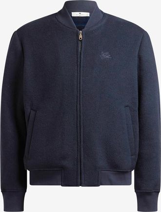 Etro Bomberjacke aus gewalkter Wolle mit Stickerei Pegaso