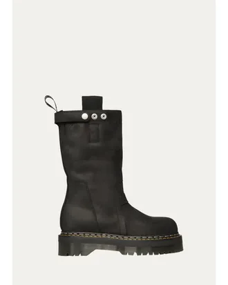 Rick Owens x Dr. Martens Mens FW26 Quad Sole Nubuck Leather Pull-On Boots