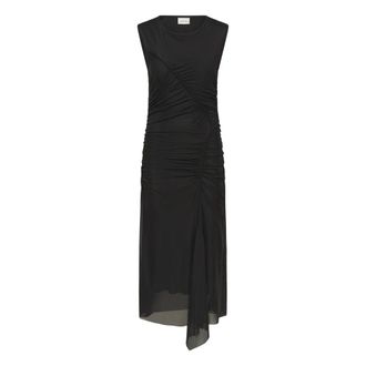 Gestuz Zwarte Gerimpelde Jurk Gzmenny Stijl - Dames - Maxi kleedjes - Zwart - M - Kleedjes