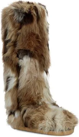 Azalea Wang Fennec Faux Fur Over the Knee Boot in Brown at Nordstrom Rack, Size 8