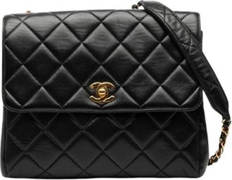 Chanel Pre-owned Small Square Flap Bag - Dames - Vintage Schoudertas - Zwart - ONE Size - Leer - Vintage