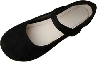 Generic Womens Flat Shoes Wide Width Casual Ballet Flats Round Toe Solid Color Versatile Lightweight Comfy Slip On Mary Jane Shoes with Buckle Strap Work Leis